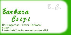 barbara csizi business card